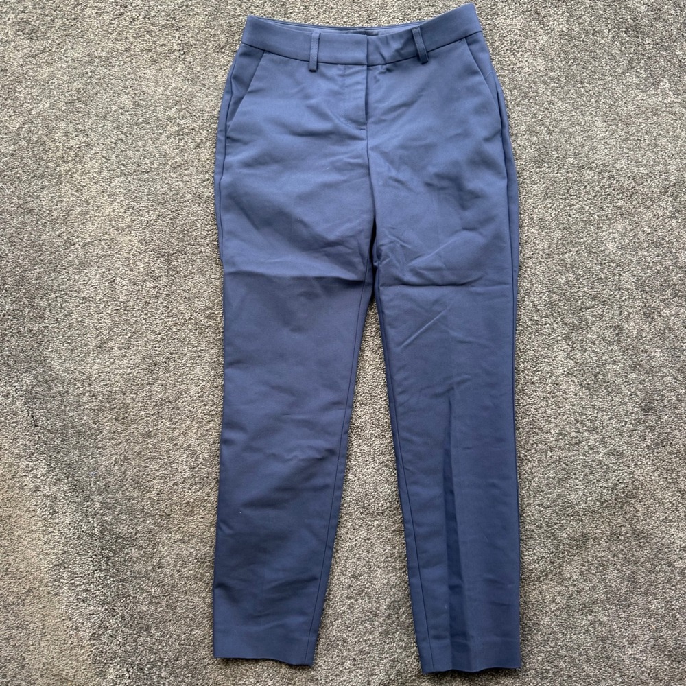 Express Columnist Ankle Pants Navy Blue Mid Rise Stretch Dress Pants Size 0